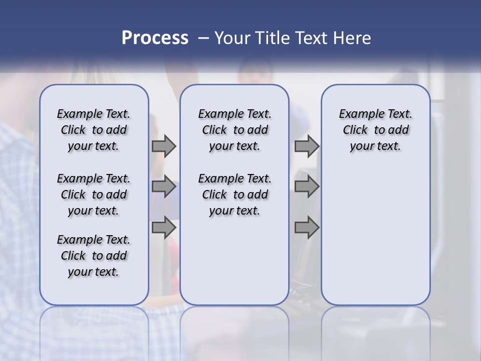 A Group Of People Standing Around A Computer Screen PowerPoint Template