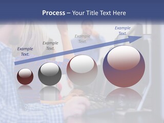 A Group Of People Standing Around A Computer Screen PowerPoint Template