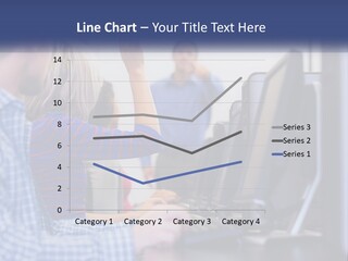 A Group Of People Standing Around A Computer Screen PowerPoint Template