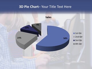 A Group Of People Standing Around A Computer Screen PowerPoint Template