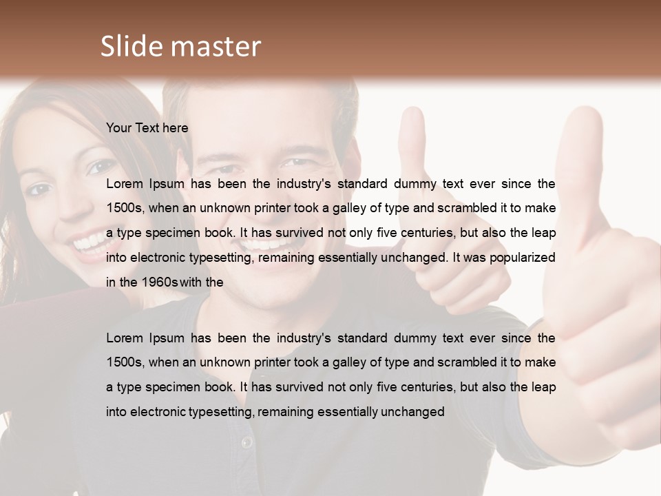 A Man And A Woman Giving Thumbs Up PowerPoint Template