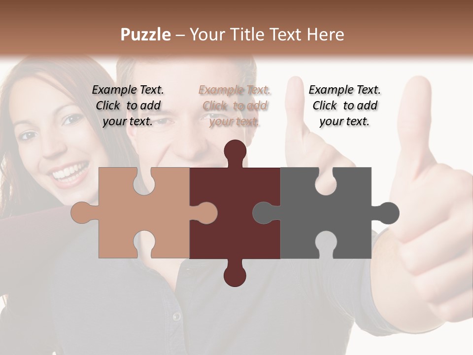 A Man And A Woman Giving Thumbs Up PowerPoint Template