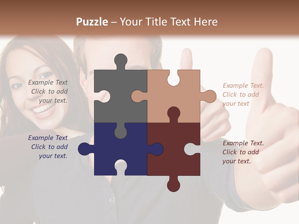 A Man And A Woman Giving Thumbs Up PowerPoint Template