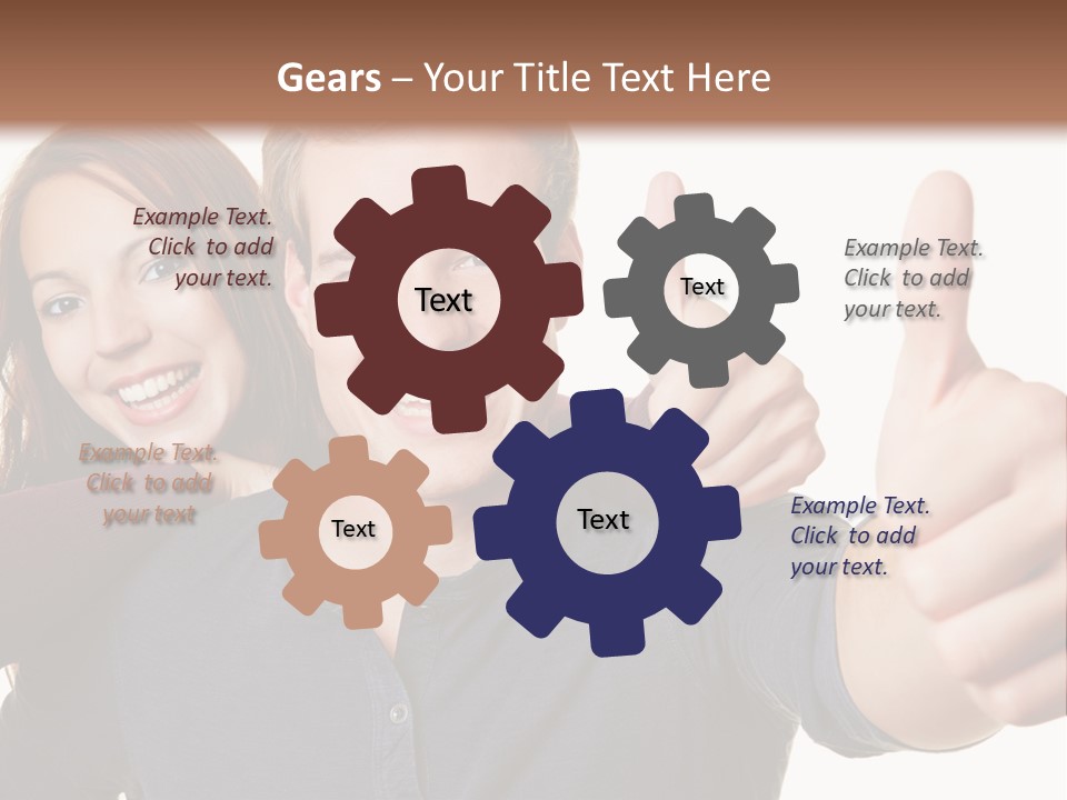 A Man And A Woman Giving Thumbs Up PowerPoint Template