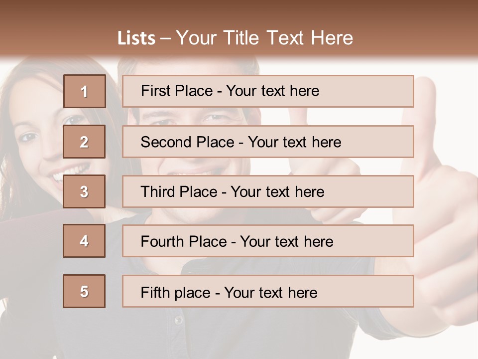 A Man And A Woman Giving Thumbs Up PowerPoint Template
