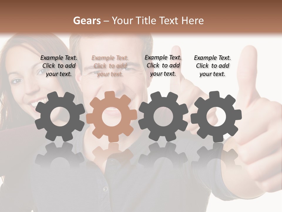 A Man And A Woman Giving Thumbs Up PowerPoint Template