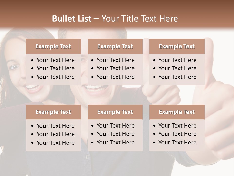 A Man And A Woman Giving Thumbs Up PowerPoint Template