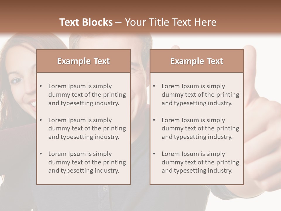 A Man And A Woman Giving Thumbs Up PowerPoint Template