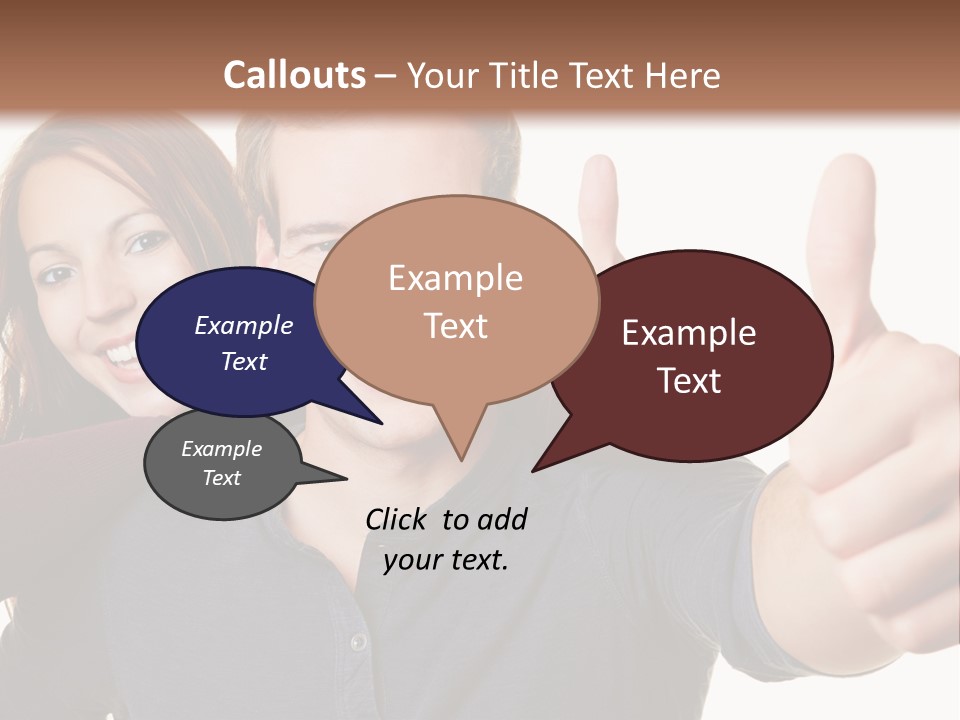A Man And A Woman Giving Thumbs Up PowerPoint Template
