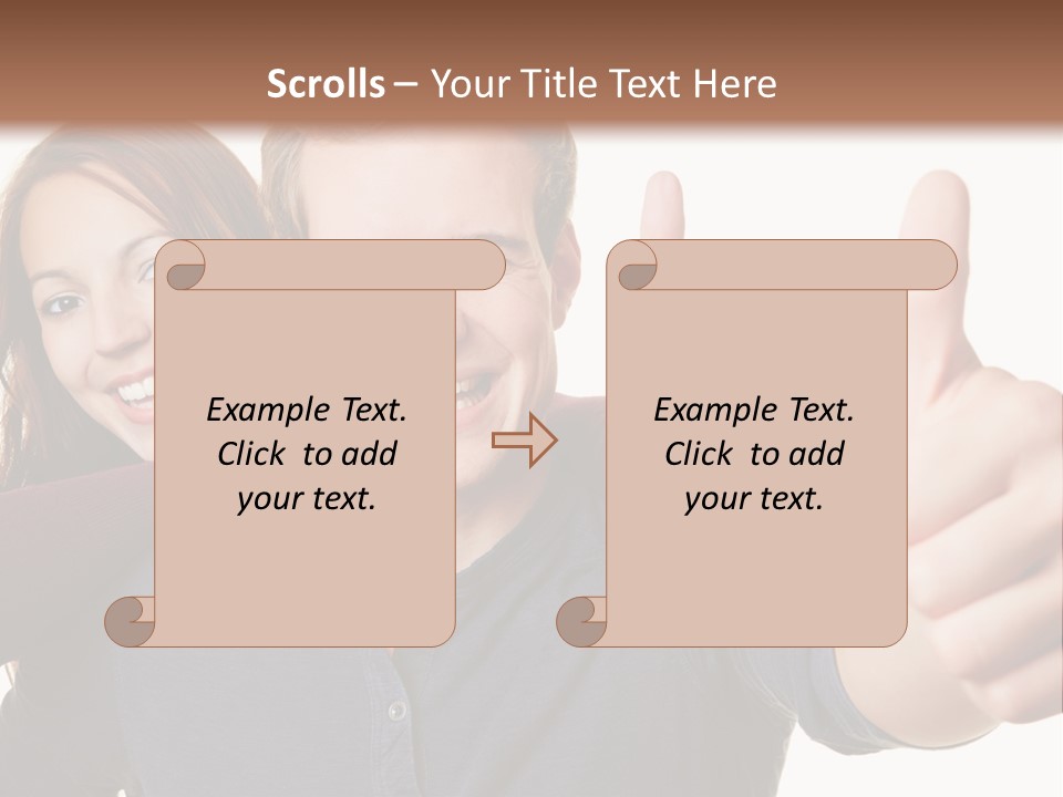 A Man And A Woman Giving Thumbs Up PowerPoint Template