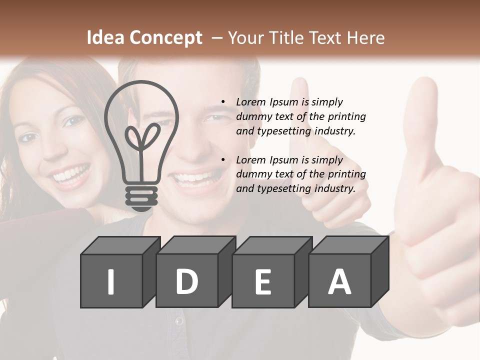 A Man And A Woman Giving Thumbs Up PowerPoint Template