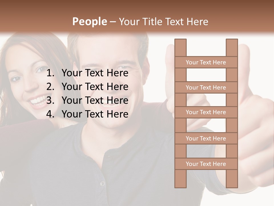 A Man And A Woman Giving Thumbs Up PowerPoint Template