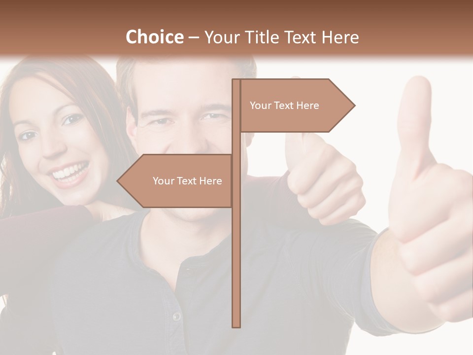 A Man And A Woman Giving Thumbs Up PowerPoint Template