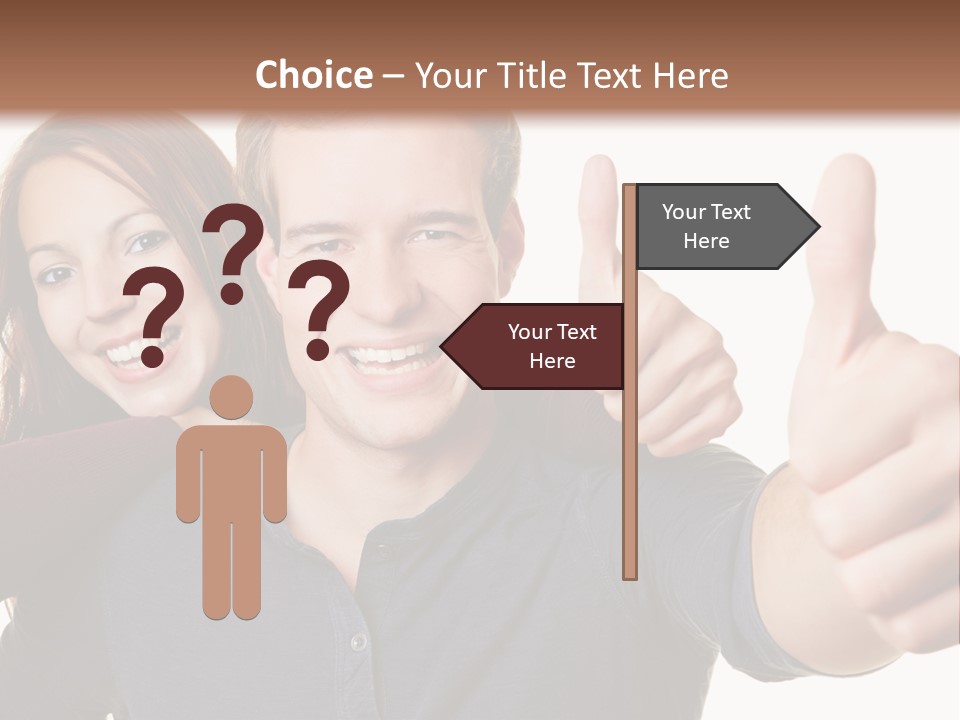A Man And A Woman Giving Thumbs Up PowerPoint Template