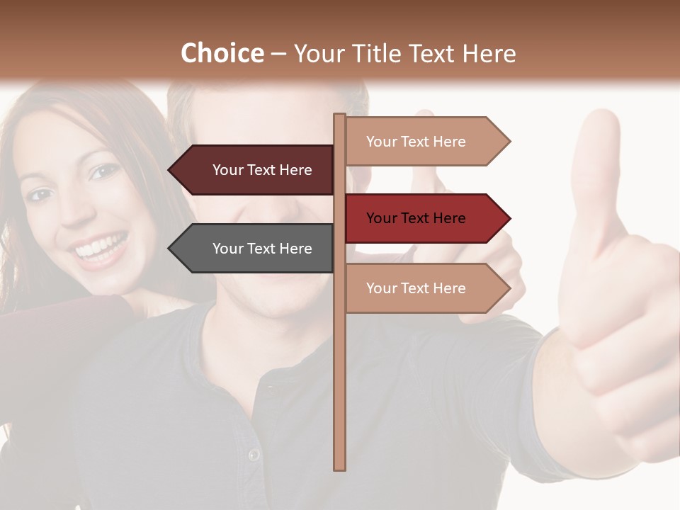 A Man And A Woman Giving Thumbs Up PowerPoint Template