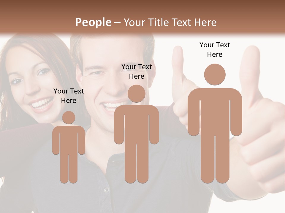 A Man And A Woman Giving Thumbs Up PowerPoint Template