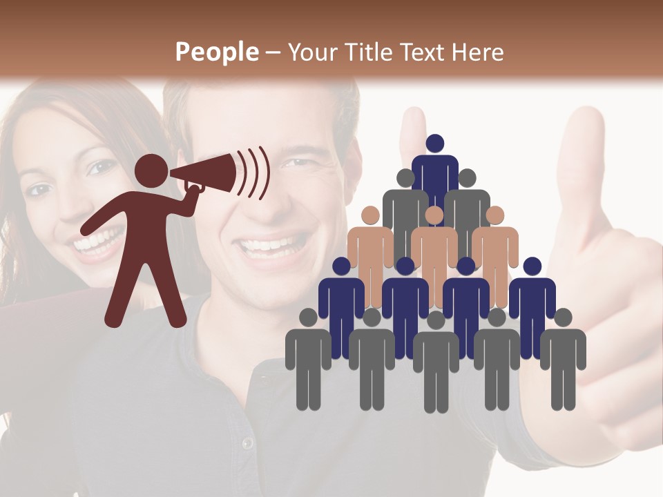 A Man And A Woman Giving Thumbs Up PowerPoint Template