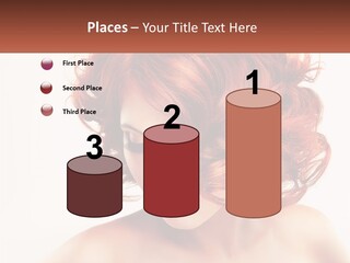 A Woman With Red Hair Is Looking Down PowerPoint Template