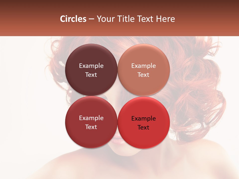 A Woman With Red Hair Is Looking Down PowerPoint Template