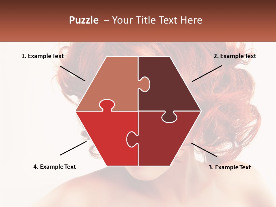 A Woman With Red Hair Is Looking Down PowerPoint Template