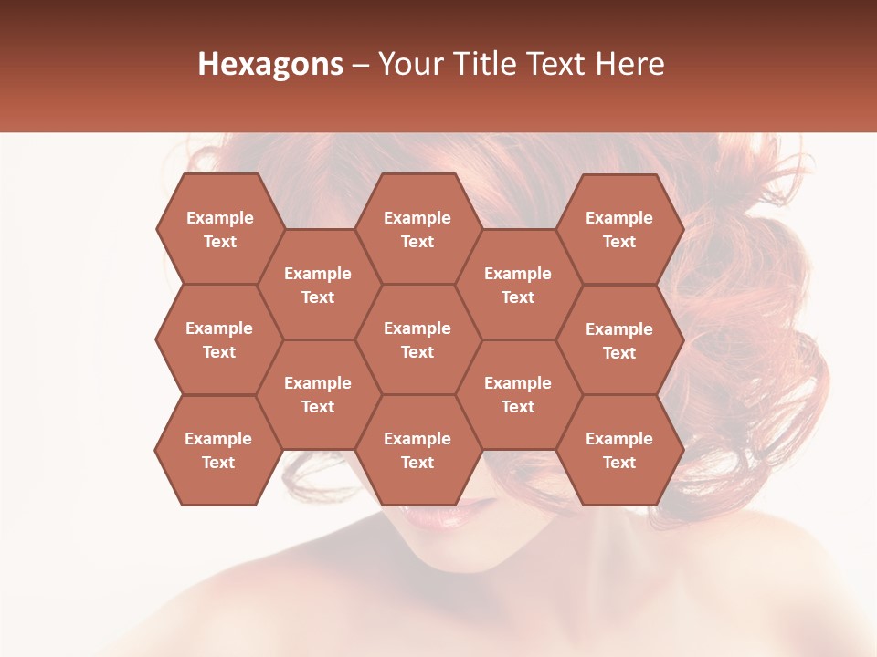 A Woman With Red Hair Is Looking Down PowerPoint Template