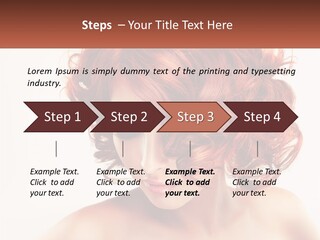 A Woman With Red Hair Is Looking Down PowerPoint Template