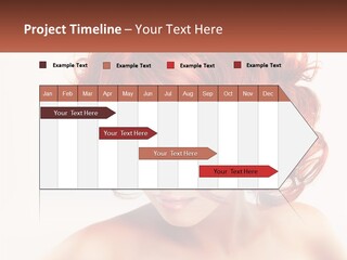 A Woman With Red Hair Is Looking Down PowerPoint Template