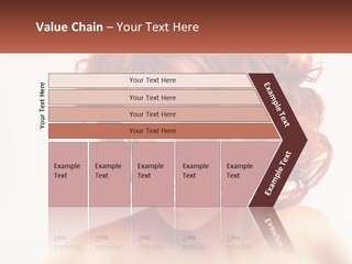 A Woman With Red Hair Is Looking Down PowerPoint Template