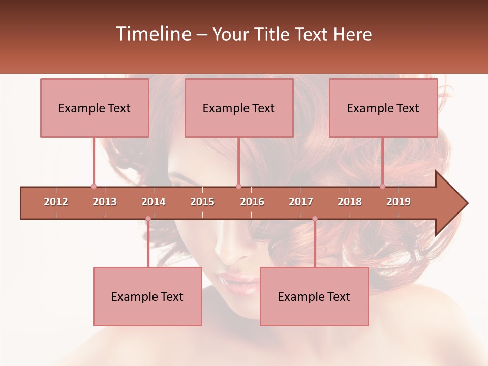 A Woman With Red Hair Is Looking Down PowerPoint Template