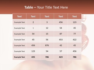 A Woman With Red Hair Is Looking Down PowerPoint Template