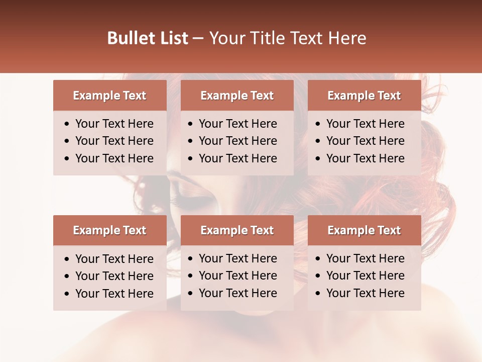 A Woman With Red Hair Is Looking Down PowerPoint Template