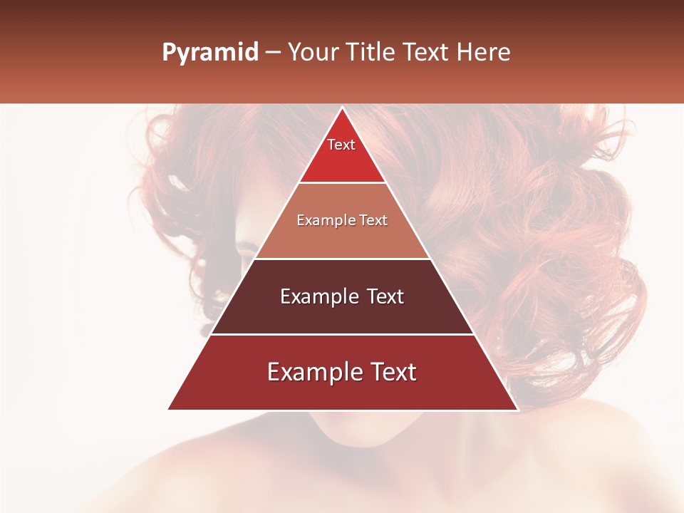 A Woman With Red Hair Is Looking Down PowerPoint Template