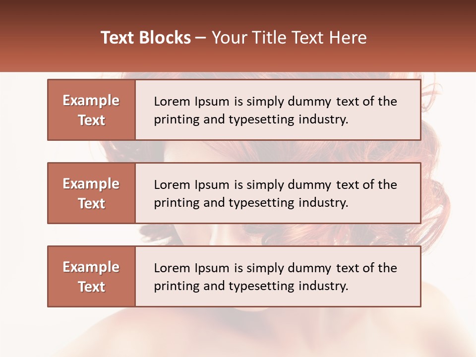 A Woman With Red Hair Is Looking Down PowerPoint Template