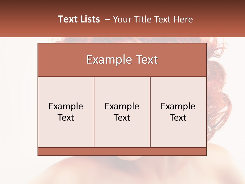 A Woman With Red Hair Is Looking Down PowerPoint Template