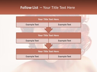 A Woman With Red Hair Is Looking Down PowerPoint Template