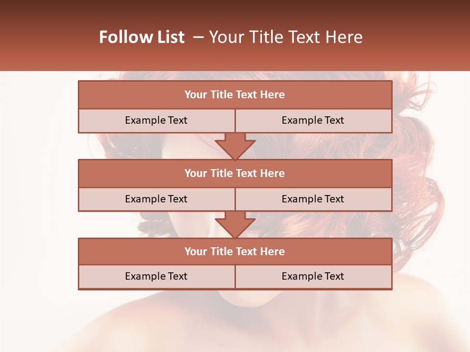 A Woman With Red Hair Is Looking Down PowerPoint Template