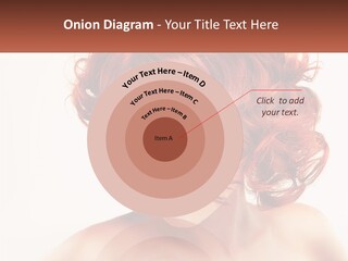 A Woman With Red Hair Is Looking Down PowerPoint Template