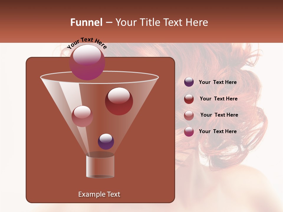 A Woman With Red Hair Is Looking Down PowerPoint Template