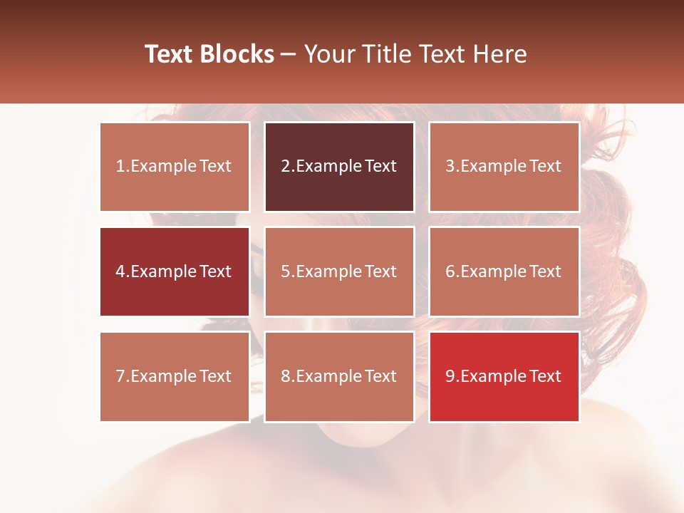 A Woman With Red Hair Is Looking Down PowerPoint Template