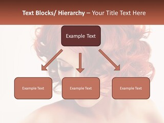 A Woman With Red Hair Is Looking Down PowerPoint Template