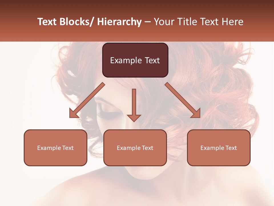 A Woman With Red Hair Is Looking Down PowerPoint Template