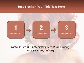 A Woman With Red Hair Is Looking Down PowerPoint Template