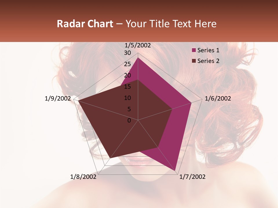 A Woman With Red Hair Is Looking Down PowerPoint Template
