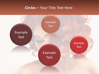 A Woman With Red Hair Is Looking Down PowerPoint Template