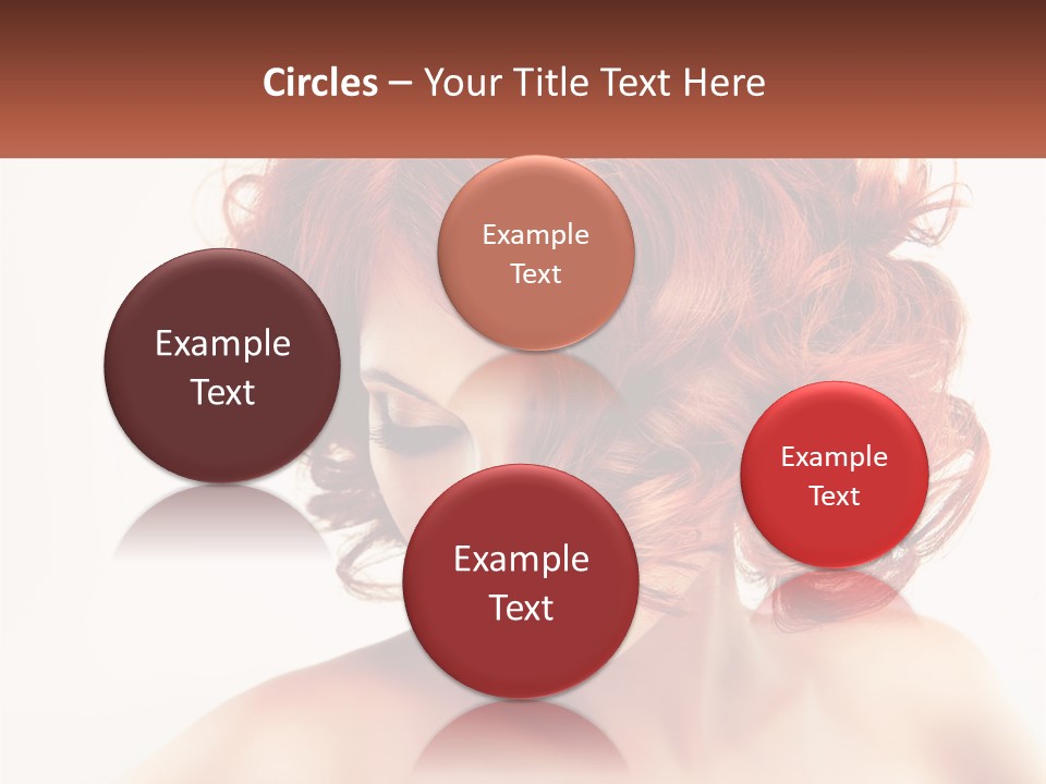 A Woman With Red Hair Is Looking Down PowerPoint Template