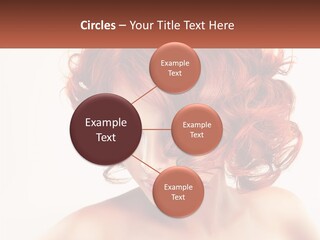 A Woman With Red Hair Is Looking Down PowerPoint Template