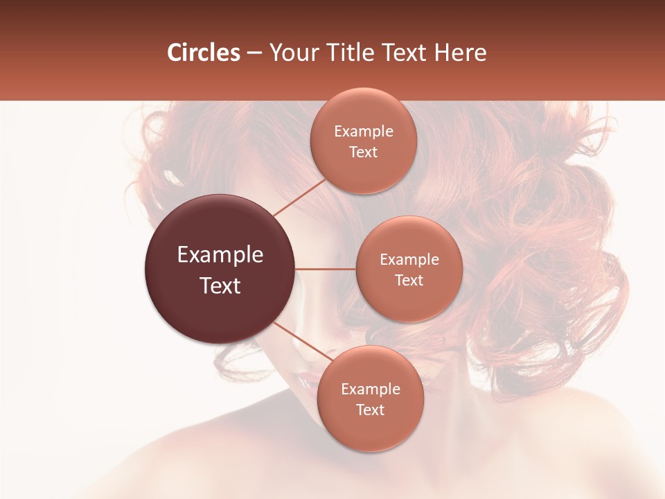 A Woman With Red Hair Is Looking Down PowerPoint Template