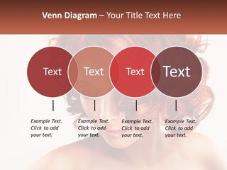 A Woman With Red Hair Is Looking Down PowerPoint Template