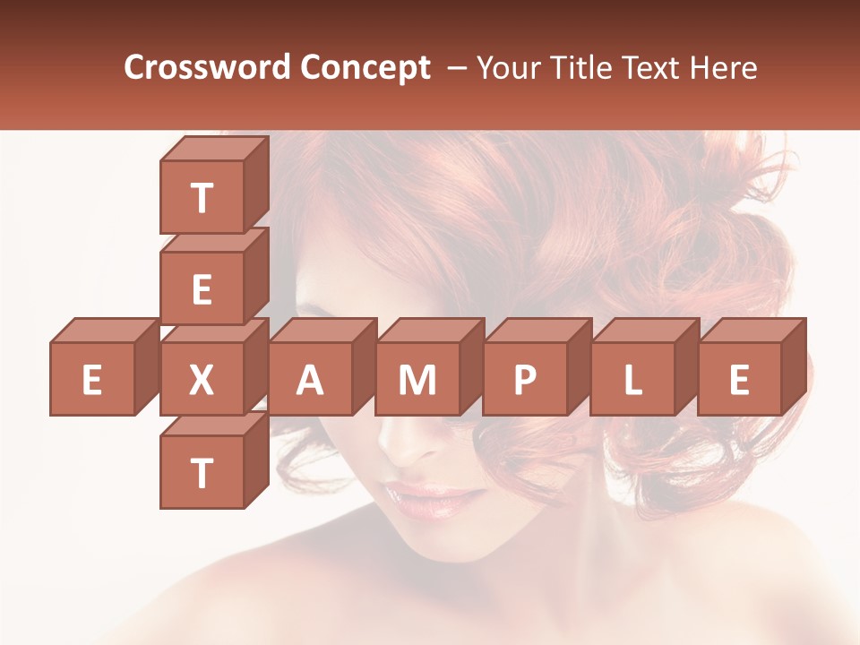 A Woman With Red Hair Is Looking Down PowerPoint Template