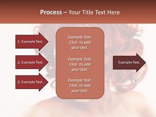 A Woman With Red Hair Is Looking Down PowerPoint Template